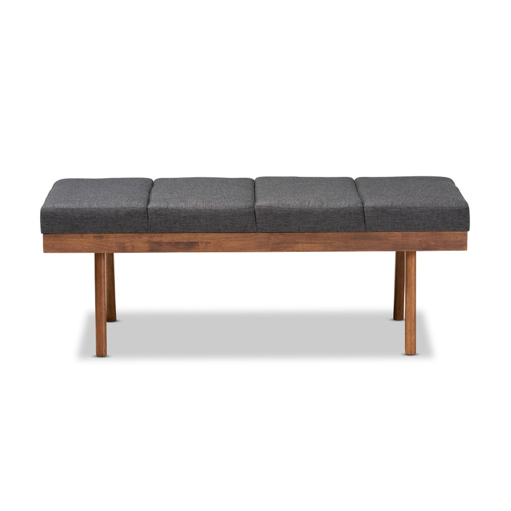 Baxton Studio Baxton Studio Charcoal Upholstered Wood Bench - Mid-Century Modern Accent for Any Space BBT5364-Dark Grey-Bench