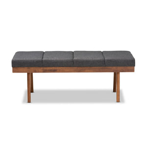 Baxton Studio Baxton Studio Charcoal Upholstered Wood Bench - Mid-Century Modern Accent for Any Space BBT5364-Dark Grey-Bench