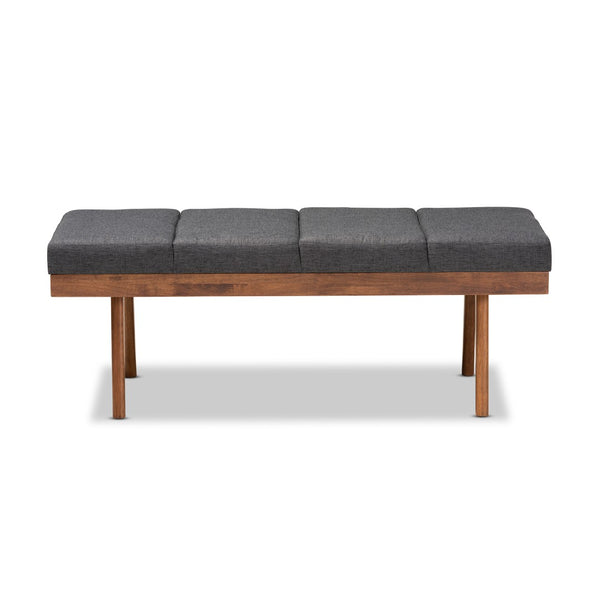 Baxton Studio Baxton Studio Charcoal Upholstered Wood Bench - Mid-Century Modern Accent for Any Space BBT5364-Dark Grey-Bench
