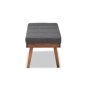 Baxton Studio Baxton Studio Charcoal Upholstered Wood Bench - Mid-Century Modern Accent for Any Space BBT5364-Dark Grey-Bench