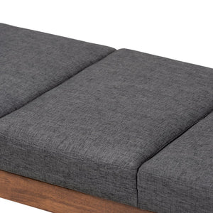 Baxton Studio Baxton Studio Charcoal Upholstered Wood Bench - Mid-Century Modern Accent for Any Space BBT5364-Dark Grey-Bench