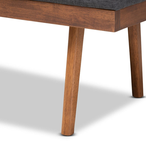 Baxton Studio Baxton Studio Charcoal Upholstered Wood Bench - Mid-Century Modern Accent for Any Space BBT5364-Dark Grey-Bench