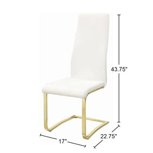 English Elm Set Of 4 Modern Leatherette Dining Chairs With Gold Legs - Chic Comfort For Stylish Spaces! B016P224737-GIGA