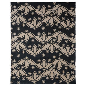 Capel Rugs Happy Day Floral Design Rug By Cococozy - Eco-friendly, 100% Recycled Pet For Stylish Spaces Onyx, Ivory 100% Polyester 9305rs03000500375