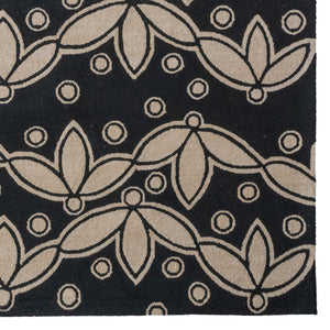 Capel Rugs Happy Day Floral Design Rug By Cococozy - Eco-friendly, 100% Recycled Pet For Stylish Spaces Onyx, Ivory 100% Polyester 9305rs03000500375