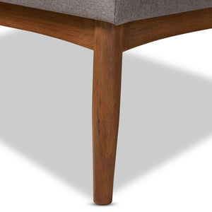 Baxton Studio Baxton Studio Mid-Century Modern Gray Upholstered Dining Nook Set for Cozy Spaces and Style 4-Piece BBT8051-Grey/Walnut-4PC Dining Nook Set