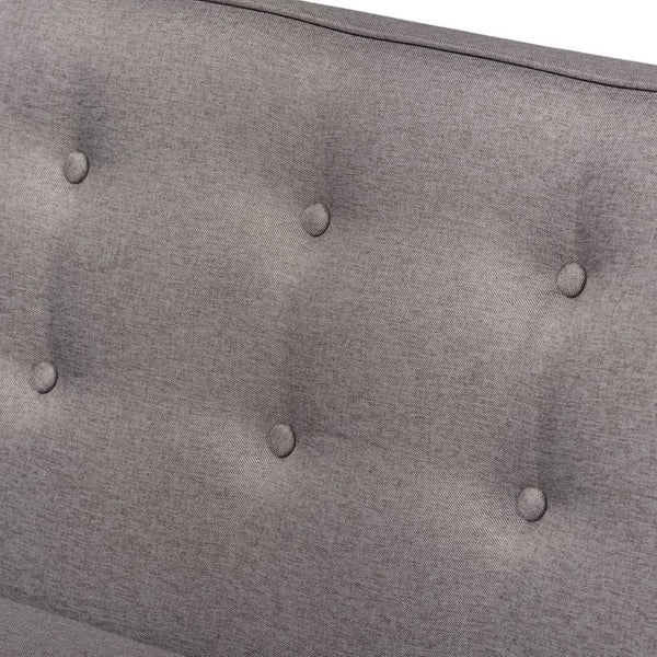 Baxton Studio Baxton Studio Arvid Mid-Century Modern Gray Upholstered 2-Piece L-Shaped Dining Banquette Set BBT8051-Grey-2PC SF Bench