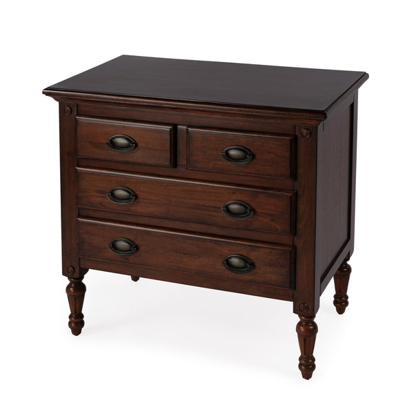 Butler Specialty Easterbrook 4 Drawer Accent Chest In Rich Mahogany - Timeless Elegance For Any Living Space Dark Brown Mahogany Wood,Mdf,Plywood,Resin,Mahogany Veneer,Bronze 9306024-butler
