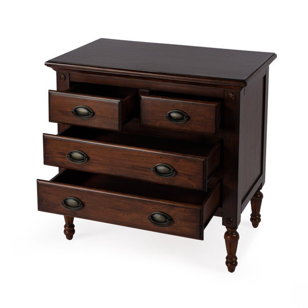Butler Specialty Easterbrook 4 Drawer Accent Chest In Rich Mahogany - Timeless Elegance For Any Living Space Dark Brown Mahogany Wood,Mdf,Plywood,Resin,Mahogany Veneer,Bronze 9306024-butler