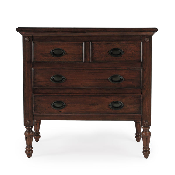 Butler Specialty Easterbrook 4 Drawer Accent Chest In Rich Mahogany - Timeless Elegance For Any Living Space Dark Brown Mahogany Wood,Mdf,Plywood,Resin,Mahogany Veneer,Bronze 9306024-butler