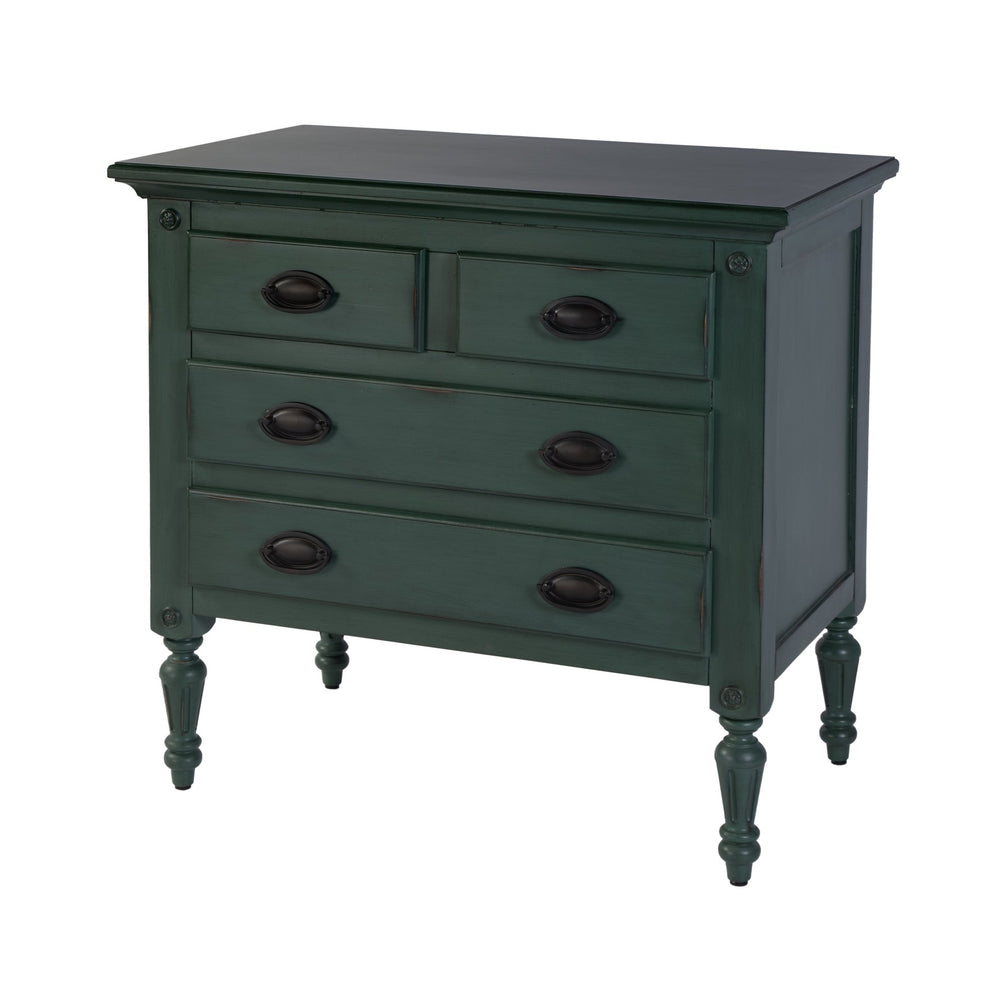 Butler Specialty Butler 31.5 In. W Antique-style 4 Drawer Accent Chest In Green - Elegant Mahogany Storage Solution Green Mahogany Wood,Mdf,Plywood,Resin,Mahogany Veneer,Bronze 9306052-butler