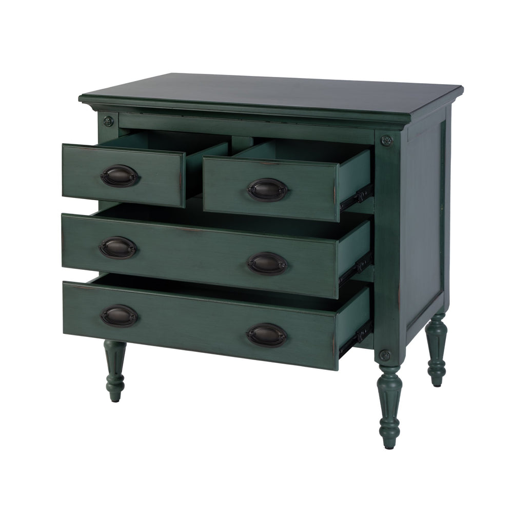 Butler Specialty Butler 31.5 In. W Antique-style 4 Drawer Accent Chest In Green - Elegant Mahogany Storage Solution Green Mahogany Wood,Mdf,Plywood,Resin,Mahogany Veneer,Bronze 9306052-butler