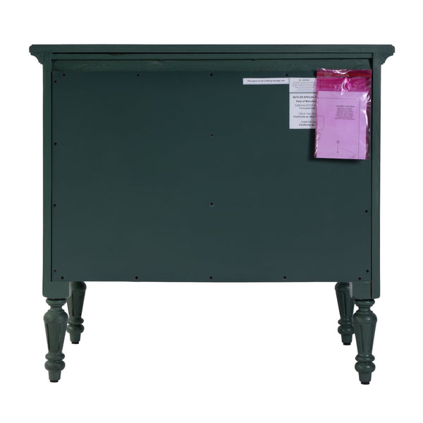 Butler Specialty Butler 31.5 In. W Antique-style 4 Drawer Accent Chest In Green - Elegant Mahogany Storage Solution Green Mahogany Wood,Mdf,Plywood,Resin,Mahogany Veneer,Bronze 9306052-butler