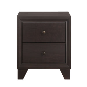 English Elm Espresso Two-Drawer Nightstand with Sturdy Wooden Legs, Warm Finish, Compact Storage for Bedroom Essentials B062P186508