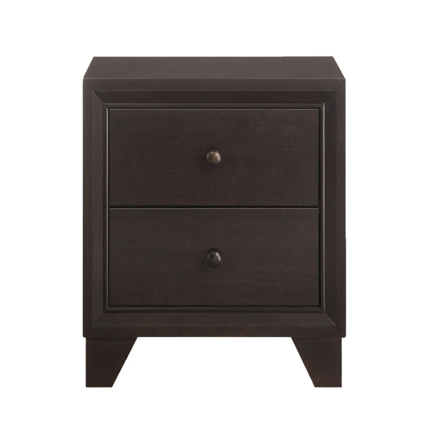English Elm Espresso Two-Drawer Nightstand with Sturdy Wooden Legs, Warm Finish, Compact Storage for Bedroom Essentials B062P186508