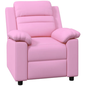 English Elm Qaba Kids Recliner Chair - Cozy Pu Leather Toddler Sofa With Footrest & Headrest For Ages 3-9, Pink W2225P229379-GIGA