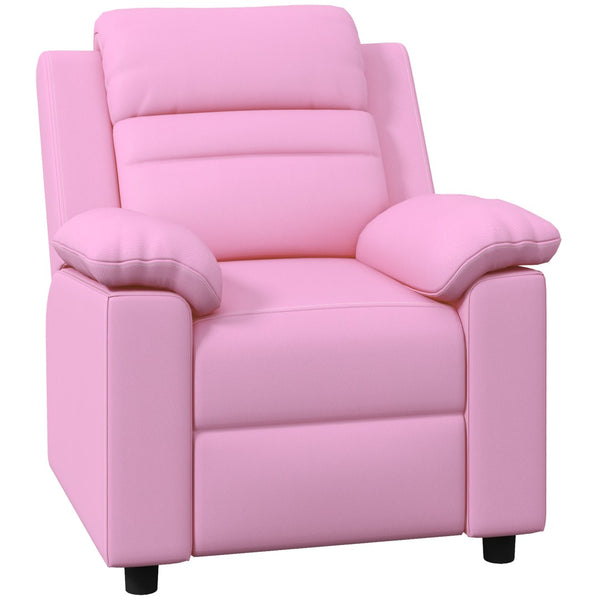 English Elm Qaba Kids Recliner Chair - Cozy Pu Leather Toddler Sofa With Footrest & Headrest For Ages 3-9, Pink W2225P229379-GIGA