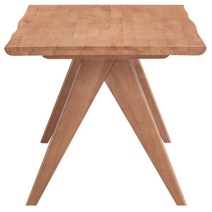 English Elm Natural Accent Table with Rustic Rubberwood Finish, Sturdy Legs, Versatile Rectangular Surface for Home Decor B062P209121
