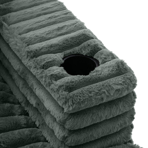 English Elm Oversized Double Chaise Lounge Sofa Bed – Plush Cloud Couch With Usb Ports, Cup Holders & Pillows N719S002110R-GIGA