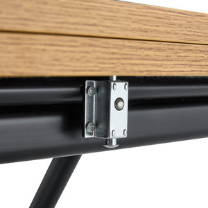 English Elm Modern Adjustable Lift Table Walnut Grain Mdf Top Slim Metal Legs Home Office Use Black,Natural Wood W1151P302104