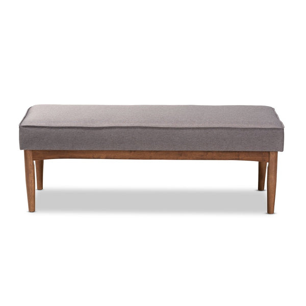 Baxton Studio Baxton Studio Arvid Mid-Century Modern Gray Upholstered Dining Bench for Stylish Spaces & Gatherings BBT8051-Grey-Bench