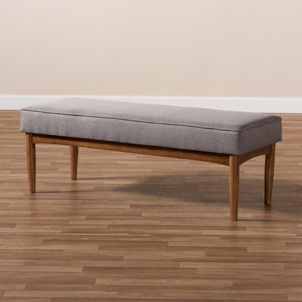 Baxton Studio Baxton Studio Arvid Mid-Century Modern Gray Upholstered Dining Bench for Stylish Spaces & Gatherings BBT8051-Grey-Bench