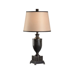 Wildwood Marble Urn Lamp Hand-Finished Black Marble With Antique Bronze Patina, Solid Brass Accents, 33" Tall 9308