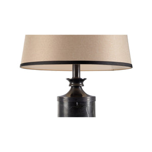 Wildwood Marble Urn Lamp Hand-Finished Black Marble With Antique Bronze Patina, Solid Brass Accents, 33" Tall 9308