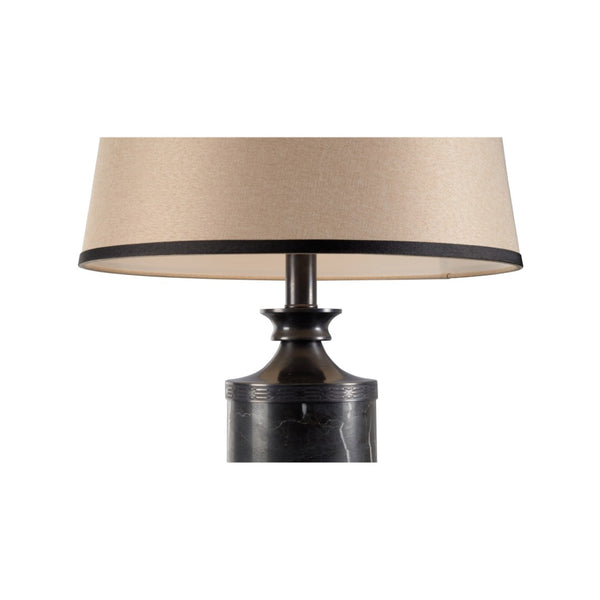 Wildwood Marble Urn Lamp Hand-Finished Black Marble With Antique Bronze Patina, Solid Brass Accents, 33" Tall 9308