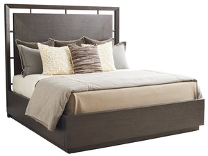 Lexington Barclay Butera Sundance Panel Bed - Elegant Quartered Oak Design With Floating Headboard And Luxe Metal Accents Canyon  930-135c