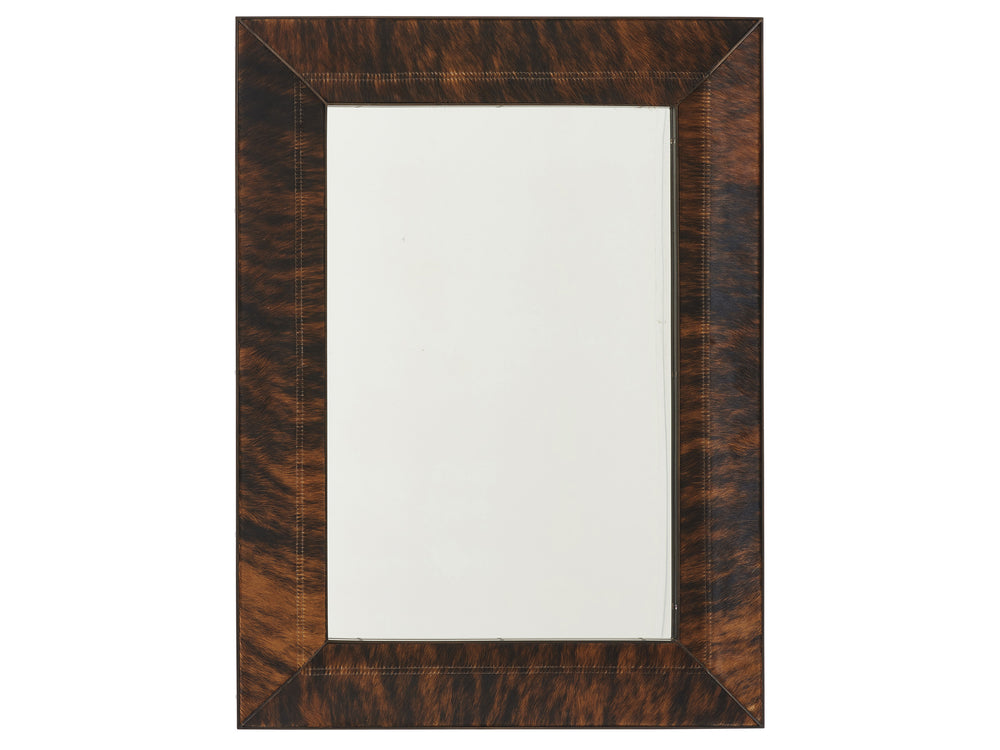 Lexington Barclay Butera Park Meadows Elegantly Framed Rectangular Mirror With Unique Hair-on-hide Leather Accents Canyon  930-205