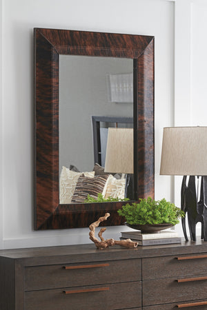 Lexington Barclay Butera Park Meadows Elegantly Framed Rectangular Mirror With Unique Hair-on-hide Leather Accents Canyon  930-205