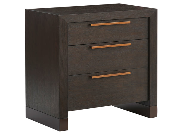 Lexington Barclay Butera Jordanelle Nightstand - Elegant Quartered White Oak With Artisan Bronze Accents For Luxury Living Canyon  930-621