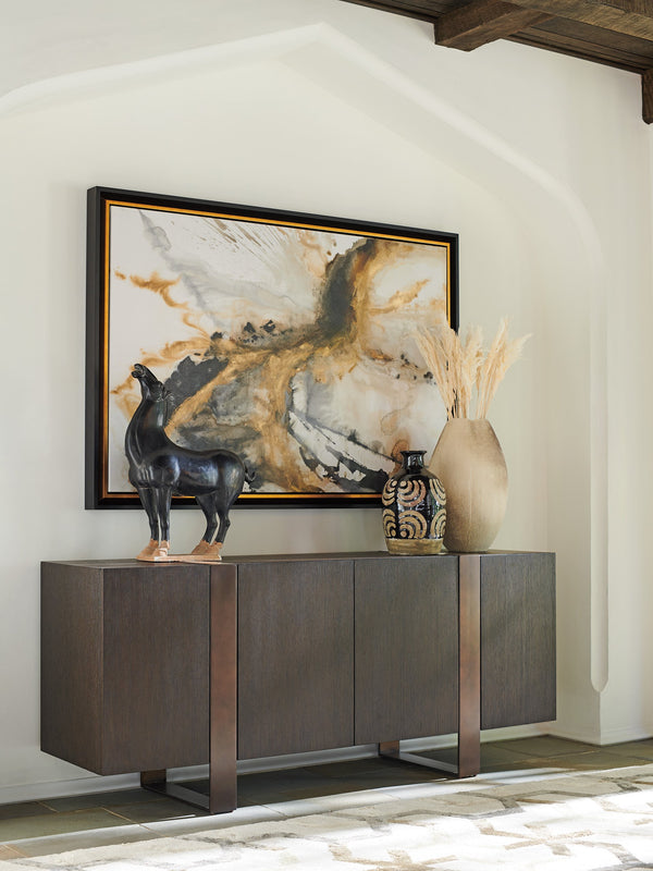 Lexington Barclay Butera Stein Buffet - Elegant Quartered White Oak Design With Adjustable Shelves & Modern Metal Accents Canyon  930-852