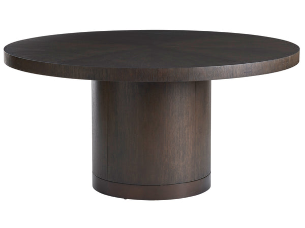 Lexington Barclay Butera Silvercreek Round Dining Table - Elegant White Oak With Burnished Bronze Base For Luxurious Dining Experience Canyon  930-875c