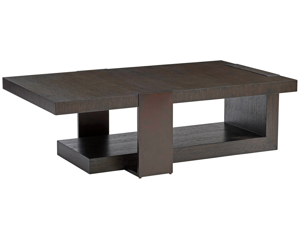 Lexington Barclay Butera Quarry Rectangular Cocktail Table: Modern Elegance In Quartered White Oak With Burnished Bronze Accents Canyon  930-943