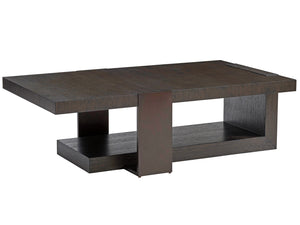 Lexington Barclay Butera Quarry Rectangular Cocktail Table: Modern Elegance In Quartered White Oak With Burnished Bronze Accents Canyon  930-943