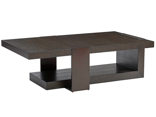 Lexington Barclay Butera Quarry Rectangular Cocktail Table: Modern Elegance In Quartered White Oak With Burnished Bronze Accents Canyon  930-943