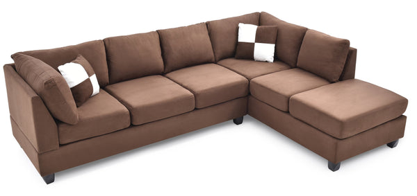 English Elm Malone G632B-Sc Sectional In Rich Chocolate - Cozy, Reversible Chaise For Versatile Living Spaces B078S00059