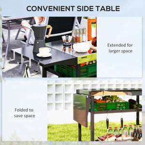 English Elm Outsunny Rolling Grill Cart Stainless Steel Patio Prep Station with Three Shelves W2225P485560