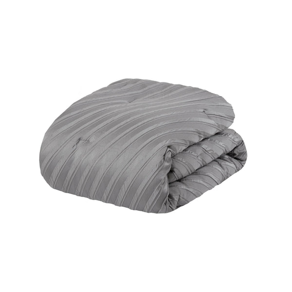 English Elm 7 Plush King Comforter Set with Jacquard Texture, Bedskirt & Decorative Pillows for Luxury Sleep Grey 17.91 L x 13.98 W x 10.04 H B035P319208