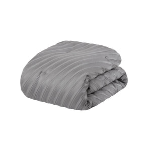 English Elm 7 Plush Queen Comforter Set with Jacquard Texture, Bedskirt & Decorative Pillows for Cozy Elegance Grey 17.91 L x 13.98 W x 10.04 H B035P319207