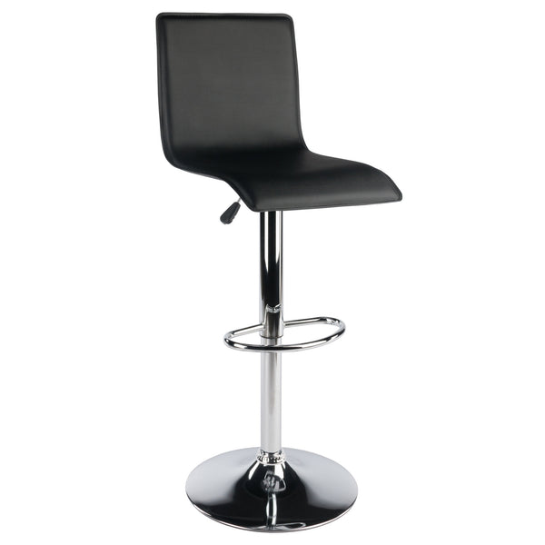 Winsome Wood Spectrum High-back Adjustable Swivel Stool - Modern Black Pvc Seat For Home Bar Comfort & Style Black ,Metal Pvc ,Metal 93145-winsome-wood