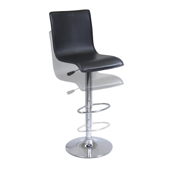 Winsome Wood Spectrum High-back Adjustable Swivel Stool - Modern Black Pvc Seat For Home Bar Comfort & Style Black ,Metal Pvc ,Metal 93145-winsome-wood