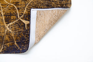 Louis de Pootere Cities New York 100% PET Poly Mechanically Woven Jacquard Flatweave Abstract Rug Gatsby Gold 7'10"