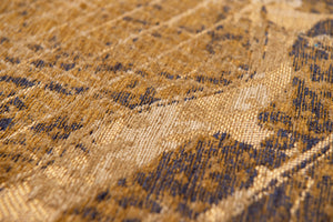 Louis de Pootere Cities New York 100% PET Poly Mechanically Woven Jacquard Flatweave Abstract Rug Gatsby Gold 7'10"