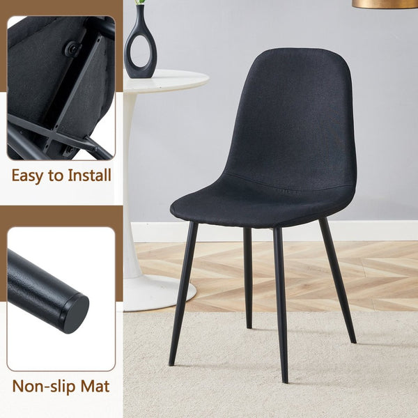 English Elm Table and Chair Set 47 Inch Round Mdf Spliced Top with Dual Tier Storage 4 Seats Black,Wood W1151S03334