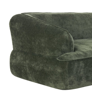 English Elm 122" L-shaped Sectional with Deep Chaise High Density Foam Low Profile Living Room Sofa Green N767P371309G