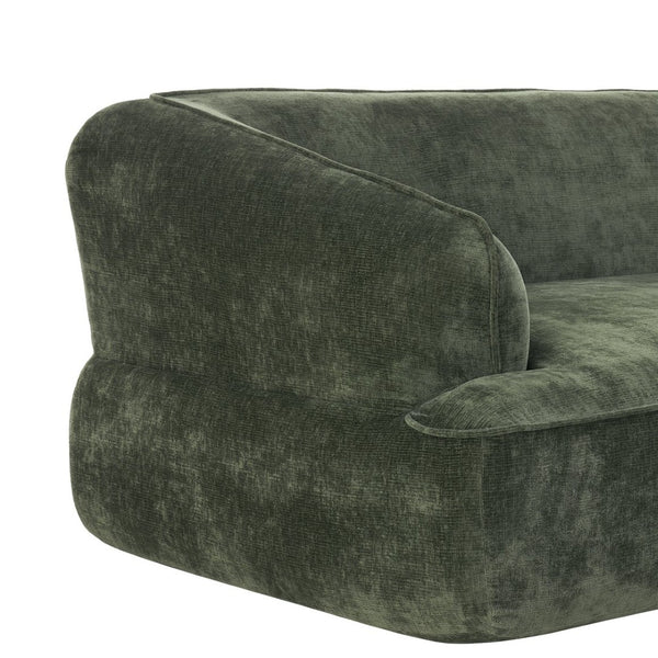 English Elm 122" L-shaped Sectional with Deep Chaise High Density Foam Low Profile Living Room Sofa Green N767P371309G