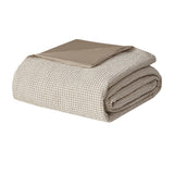 Clean Spaces Mara Casual 3 Piece Cotton and Rayon from Bamboo Blend Waffle Weave Duvet Cover Set CSP12-1478 Taupe